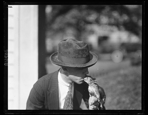 Pete, the pet squirrel, at the White House