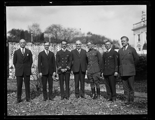 Warren Harding and group outside White House, Washington, D.C.