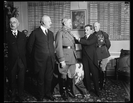 Group: John W. Weeks, 2nd from left, and John J. Pershing, center