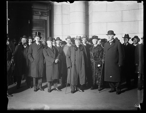 Georges Clemenceau's arrival in DC at Union Station; includes J.J. Jusserand, front. Washington, D.C.
