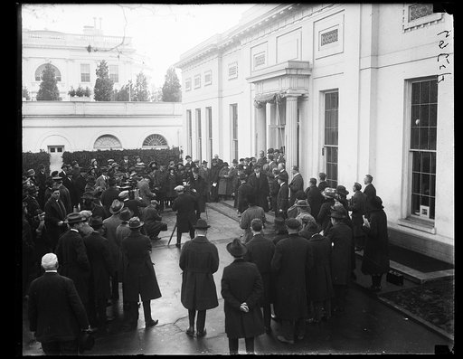 Georges Clemenceau visiting the White House, posing for cameramen. Washington, D.C.
