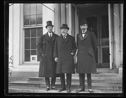 The Senator Albert LeJeune of Belgium, Prof. Pirenne, Historian of Univ. of Belgium and Baron de Cartier de Marchienne, Belgian Amb., call at White House