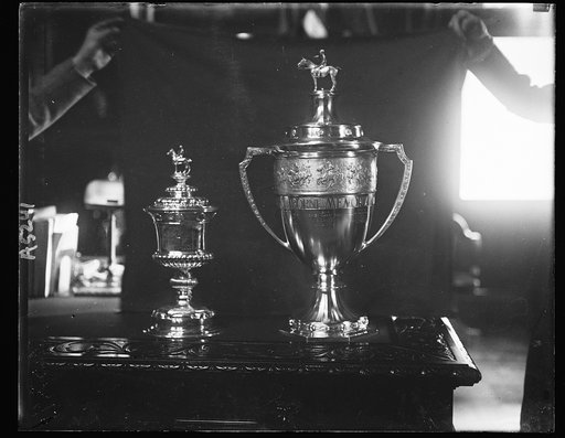 2 Polo cups, which were won by the Army Polo team, presented to Secy. of War Weeks