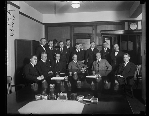 Director Charles R. Forbes, of the U.S. veterans Bureau holding a conference with his staff