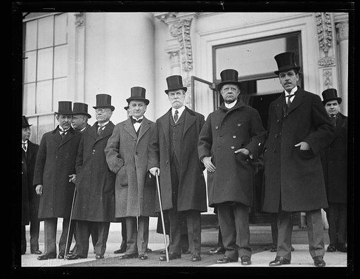 Group: Charles Evans Hughes, center. White House, Washington, D.C.