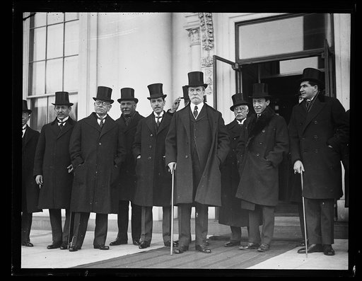 Group: Charles Evans Hughes, center. White House, Washington, D.C.