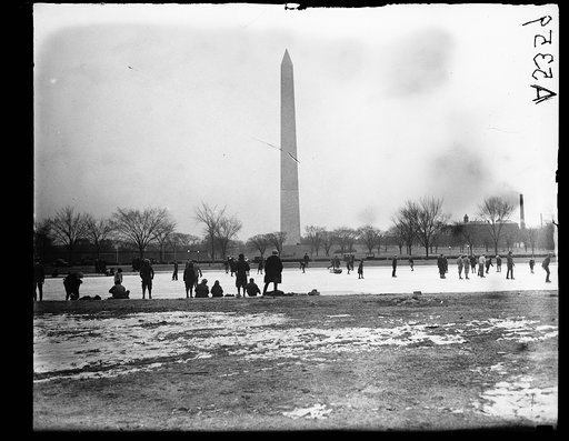 Skating on Lincoln Memorial reflecting pool