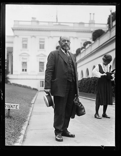 Fred Zorn, holding a record of 21 yrs. as a prospector in Alaska, called on Pres. Harding to show him many specimens of rare minerals [Washington, D.C.