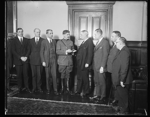 Group; Harry S. New, center