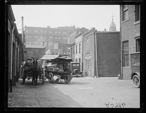 Produce wagon in city
