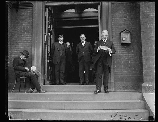 L to r: Secy. Wallace, A.B. Powell, Father of George H. Powell, and Secy. of Commerce Herbert Hoover