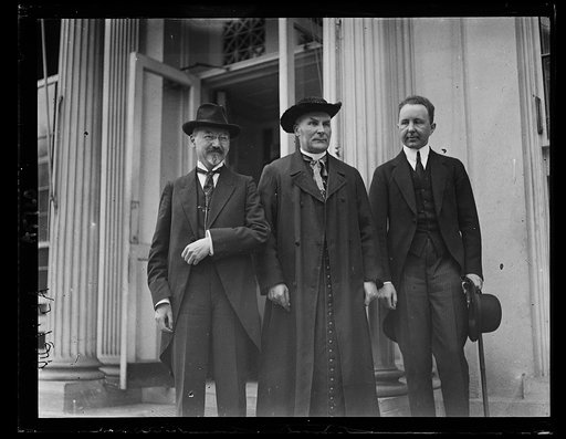 Cardinal Faulhaber accompanied by Dr. Otto Weidfeldt, the German Ambassador, left and Dr. D.H. Duckhoff, Counselor of the Germany Embassy