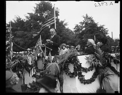 Warren Harding at podium