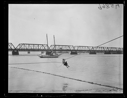 Person suspended over Potomac River