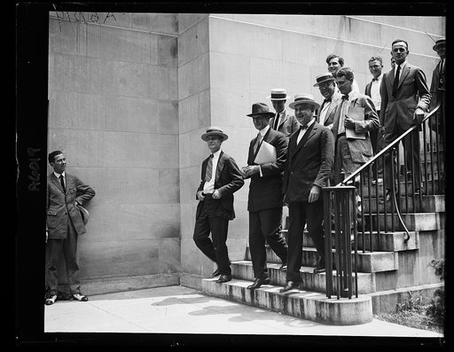 Wm. Gibbs McAdoo, former Secy. of Treasury, leaving Morse trial