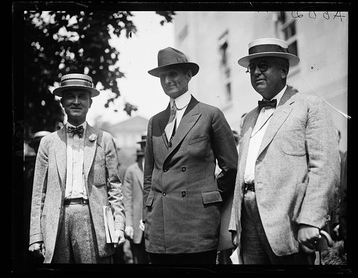 Left to right: Wilde J. Lambert, Mr. McAdoo, and L.C. Garrett leaving Morse trial