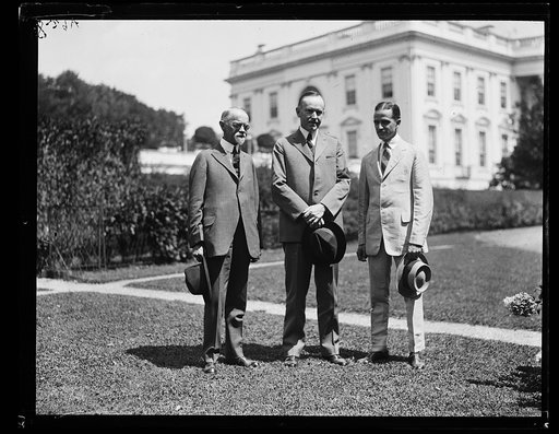 Calvin Coolidge and group outside White House, Washington, D.C.