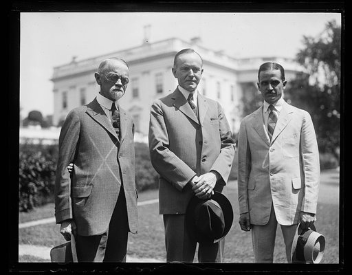 Calvin Coolidge and group outside White House, Washington, D.C.