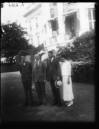 Calvin Coolidge and family outside White House, Washington, D.C.