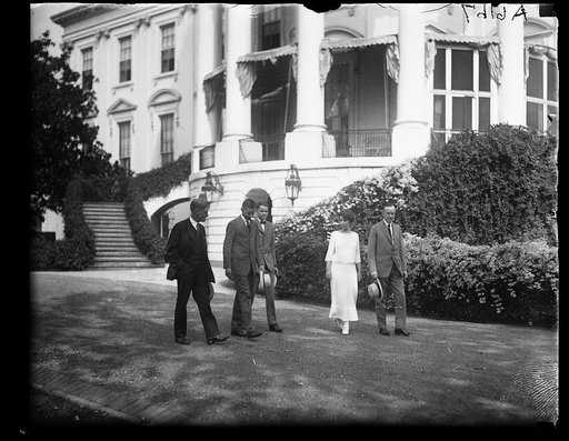 Calvin Coolidge and family outside White House, Washington, D.C.