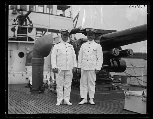 Naval officers on ship