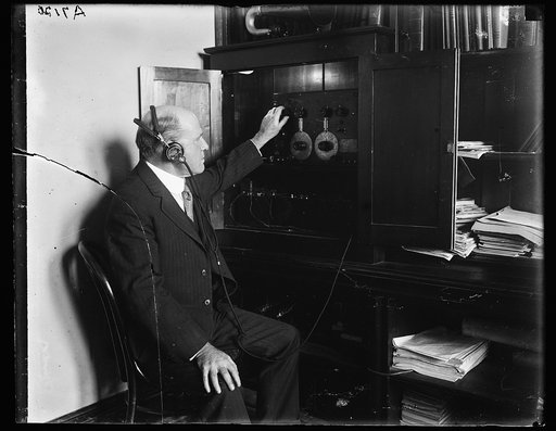 Man listening to radio