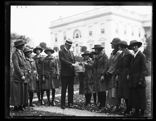 Calvin Coolidge and Girl Scouts at White House, Washington, D.C.