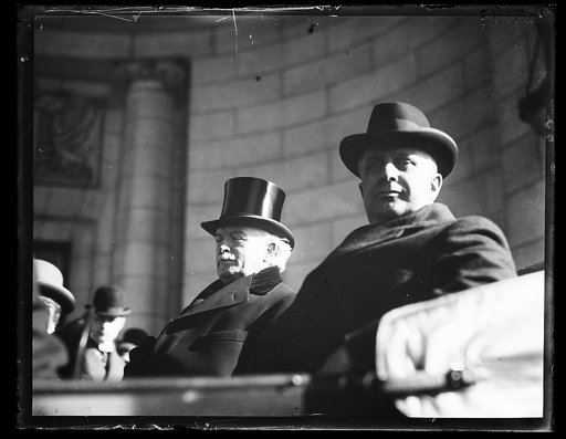 David Lloyd George and James J. Davis at Union Station, Washington, D.C.