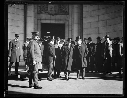 David Lloyd George and group at Union Station, Washington, D.C.