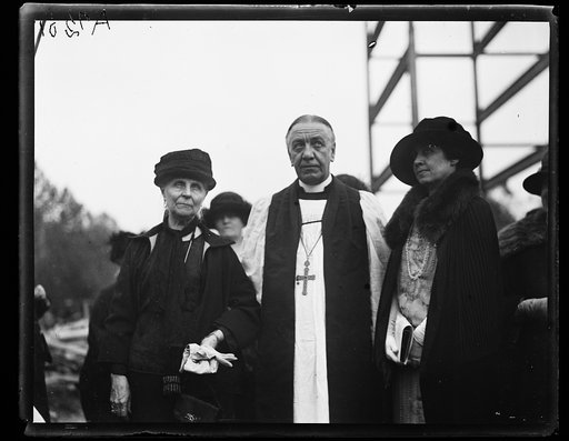Women with clergy; Grace Coolidge, right