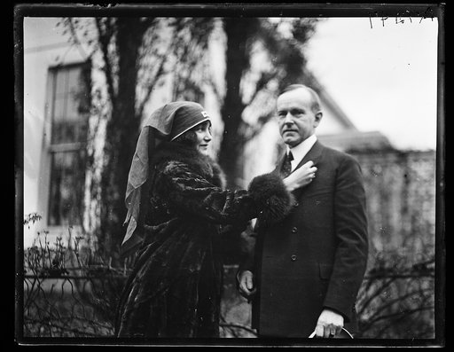 Calvin Coolidge and woman from Red Cross. White House, Washington, D.C.
