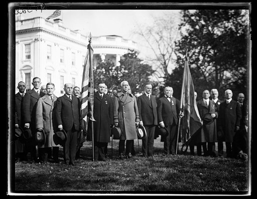 Calvin Coolidge and group outside White House, Washington, D.C.
