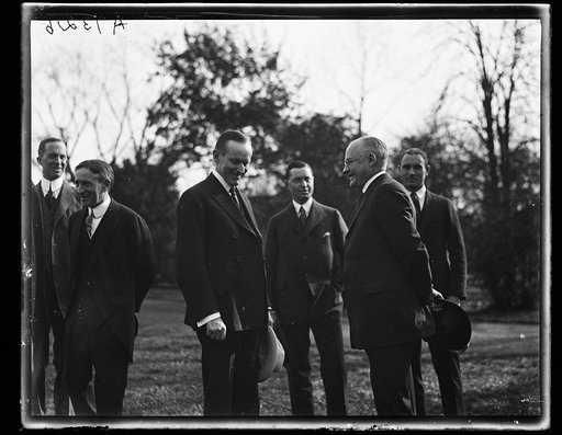 Calvin Coolidge and group outside White House, Washington, D.C.