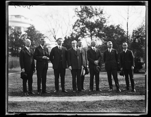 Calvin Coolidge and group outside White House, Washington, D.C.
