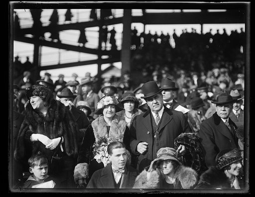 Group in stadium stands