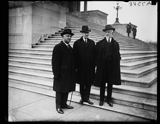 Charles Curtis, left; Henry Cabot Lodge, right