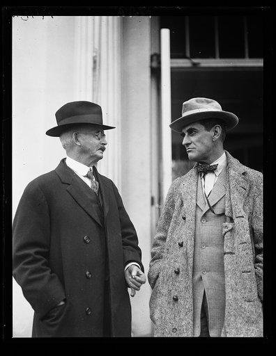 George B. Christian, Jr., right, with Henry M. Stowe, postmaster of Redford, Va., friend of Harding. Pres. Coolidge has reappointed him. Jan. 9 [White House, Washington, D.C.