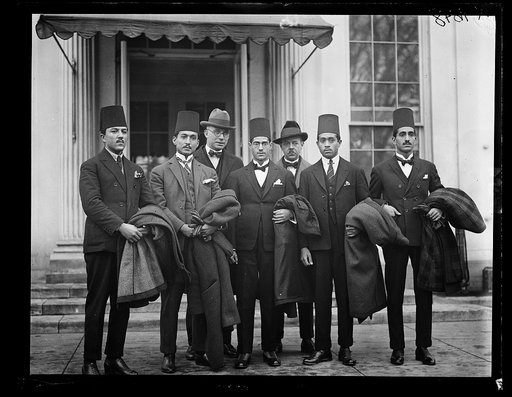 Students from Egypt to study our methods of transportation and communication who were introduced to Pres. Coolidge, Jan. 11 [White House, Washington, D.C.