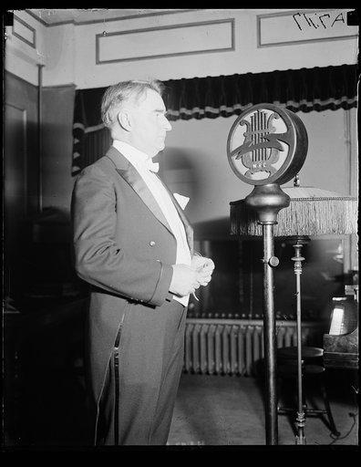 Senator Royal S. Copeland of N.Y. delivering an address over the radio