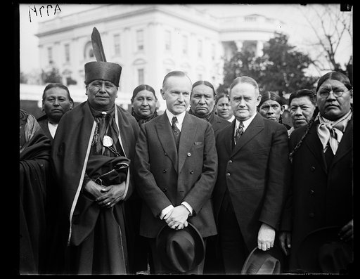 Calvin Coolidge and group of Native Americans at White House, Washington, D.C.