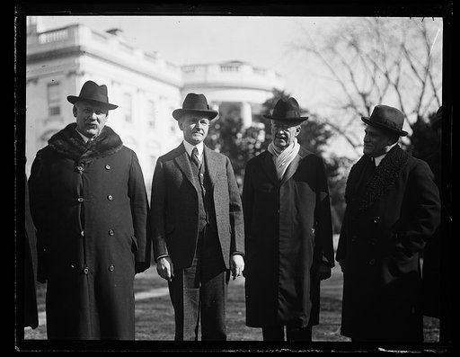 Calvin Coolidge and group outside White House, Washington, D.C.