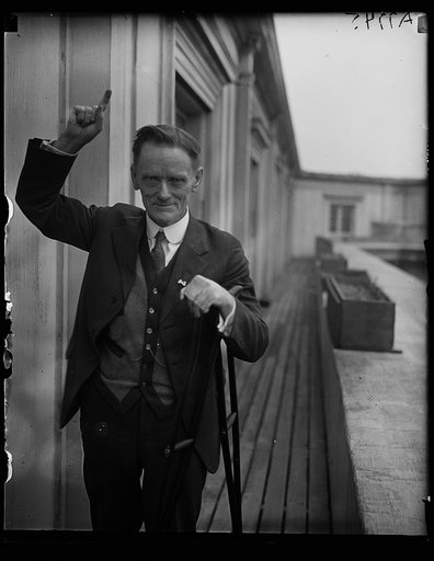 Rep. William D. Upshaw on building balcony. Washington, D.C.