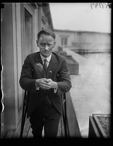 Rep. William D. Upshaw on building balcony. Washington, D.C.