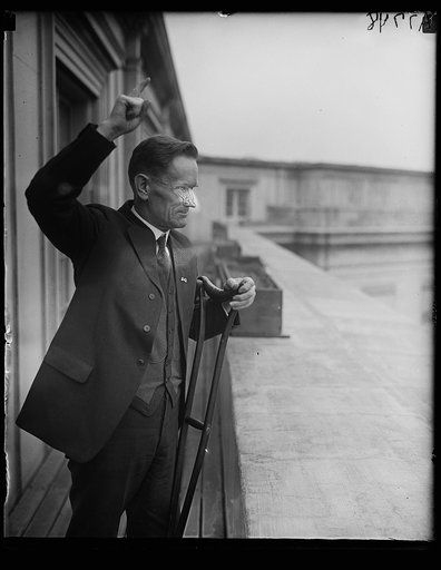 Rep. William D. Upshaw on building balcony. Washington, D.C.