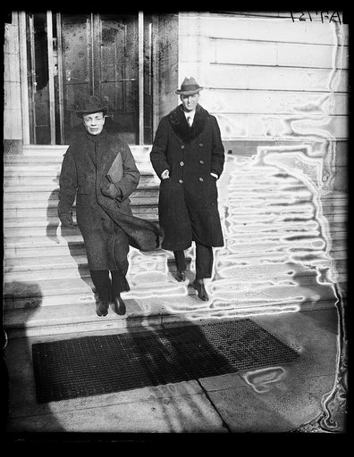 Theodore Roosevelt, Jr., and his brother Archy leaving Senate office bldg.