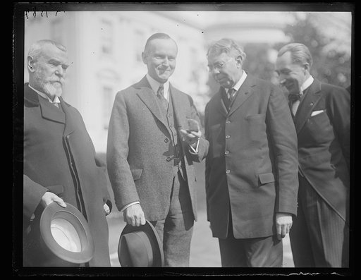 Group: J.J. Jusserand, left, Calvin Coolidge, 2nd from left; White House, Washington, D.C.