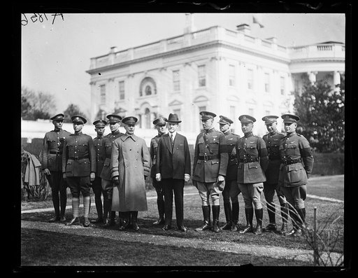 Calvin Coolidge and group outside White House, Washington, D.C.
