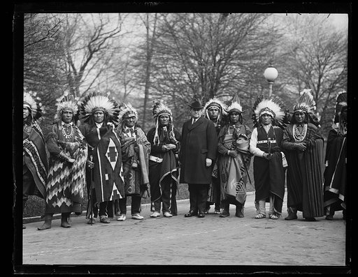Legislative committee of Pueblo Indians with Indian Commissioner Charles Burke, in Washington, D.C. to meet with President Coolidge