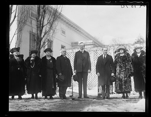 Rep. David J. O'Connell and Samuel Dickstein of N.Y. with some Gold Star mothers visited the Pres. to butt thru a bill to let the mothers visit the graves of their sons in Europe at the expense of the U.S.