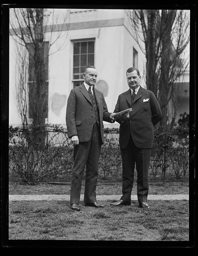 Calvin Coolidge, left. White House, Washington, D.C.